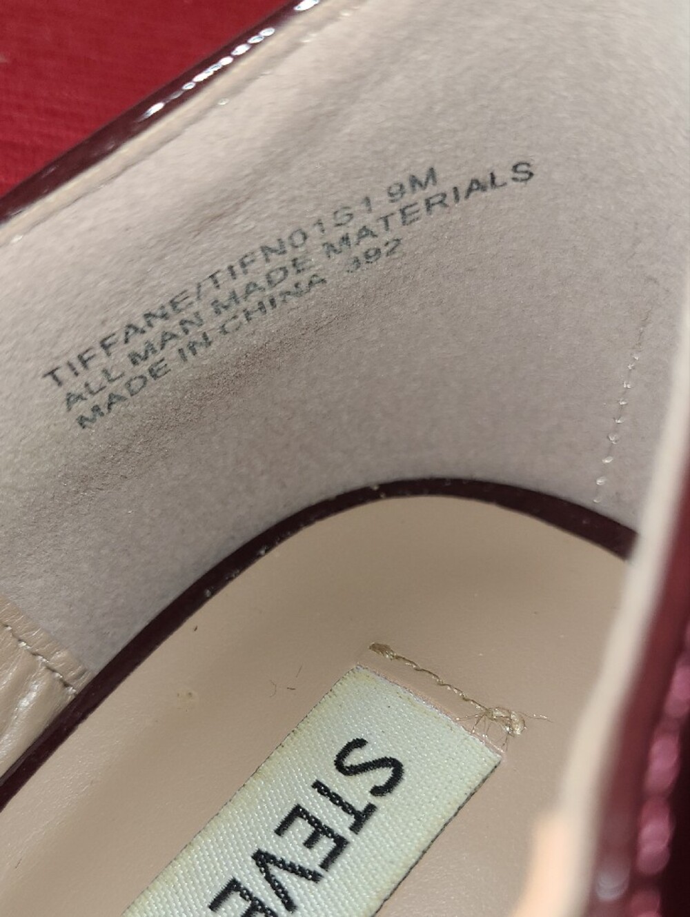 NWOT Steve Madden Darcey Wine Patent Platform Mary Jane Heel Size 9M - Picture 7 of 11
